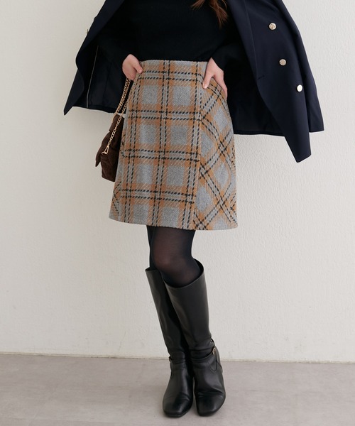 natural couture（ナチュラルクチュール）の「選べる丈チェックナロースカート（スカート・レディース・ブラウン系その他/グレー系その他/ブラック・SMALL/FREE）」の21枚目の写真