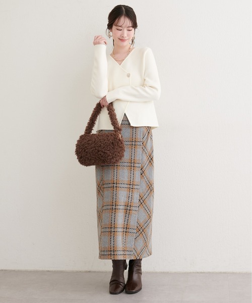 natural couture（ナチュラルクチュール）の「選べる丈チェックナロースカート（スカート・レディース・ブラウン系その他/グレー系その他/ブラック・SMALL/FREE）」の20枚目の写真