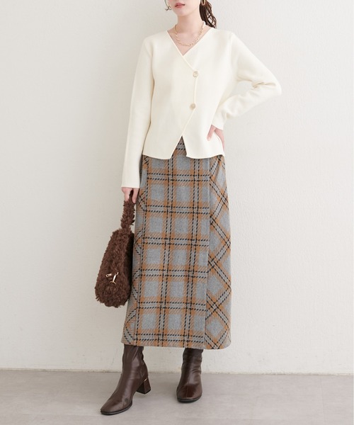 natural couture（ナチュラルクチュール）の「選べる丈チェックナロースカート（スカート・レディース・ブラウン系その他/グレー系その他/ブラック・SMALL/FREE）」の19枚目の写真