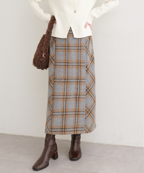 natural couture（ナチュラルクチュール）の「選べる丈チェックナロースカート（スカート・レディース・ブラウン系その他/グレー系その他/ブラック・SMALL/FREE）」の17枚目の写真