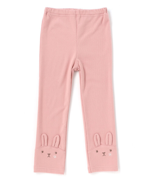 SLAP SLIP（スラップスリップ）の「ネコウサギ耳付きアニマルモチーフレギンス(80~130cm)（レギンス/スパッツ・キッズ・オフホワイト/ピンク・80ｃｍ/90cm/110cm/100cm/120cm/130cm）」の2枚目の写真