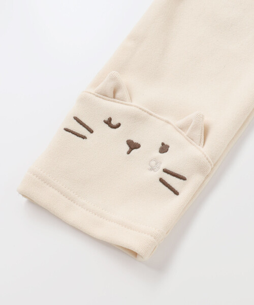 SLAP SLIP（スラップスリップ）の「ネコウサギ耳付きアニマルモチーフレギンス(80~130cm)（レギンス/スパッツ・キッズ・オフホワイト/ピンク・80ｃｍ/90cm/110cm/100cm/120cm/130cm）」の10枚目の写真