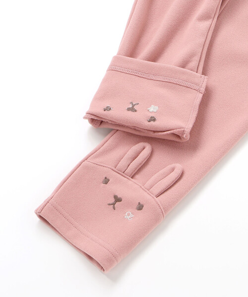 SLAP SLIP（スラップスリップ）の「ネコウサギ耳付きアニマルモチーフレギンス(80~130cm)（レギンス/スパッツ・キッズ・オフホワイト/ピンク・80ｃｍ/90cm/110cm/100cm/120cm/130cm）」の6枚目の写真