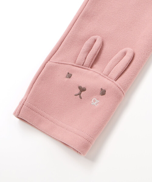 SLAP SLIP（スラップスリップ）の「ネコウサギ耳付きアニマルモチーフレギンス(80~130cm)（レギンス/スパッツ・キッズ・オフホワイト/ピンク・80ｃｍ/90cm/110cm/100cm/120cm/130cm）」の5枚目の写真