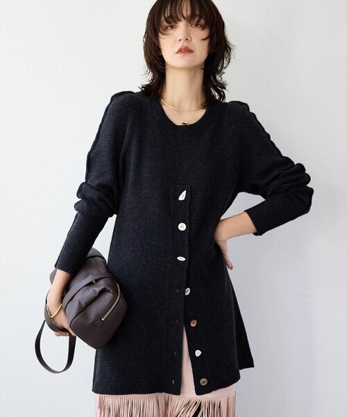 RIVE DROITE（リヴドロワ）の「【à Nice （ア ・ニース）】スリットニット（ニット/セーター・レディース・チャコールグレー/ベージュ・FREE）」の2枚目の写真