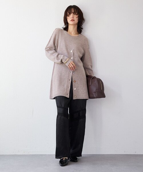 RIVE DROITE（リヴドロワ）の「【à Nice （ア ・ニース）】スリットニット（ニット/セーター・レディース・チャコールグレー/ベージュ・FREE）」の12枚目の写真