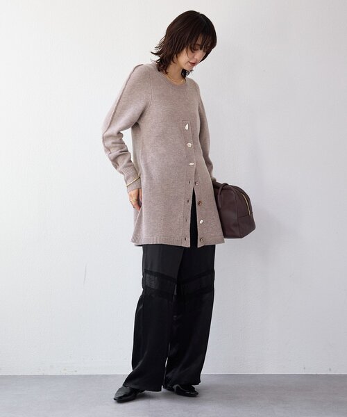 RIVE DROITE（リヴドロワ）の「【à Nice （ア ・ニース）】スリットニット（ニット/セーター・レディース・チャコールグレー/ベージュ・FREE）」の13枚目の写真