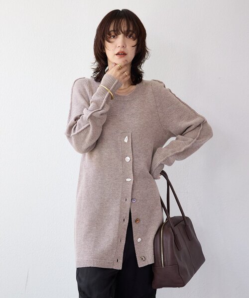 RIVE DROITE（リヴドロワ）の「【à Nice （ア ・ニース）】スリットニット（ニット/セーター・レディース・チャコールグレー/ベージュ・FREE）」の15枚目の写真