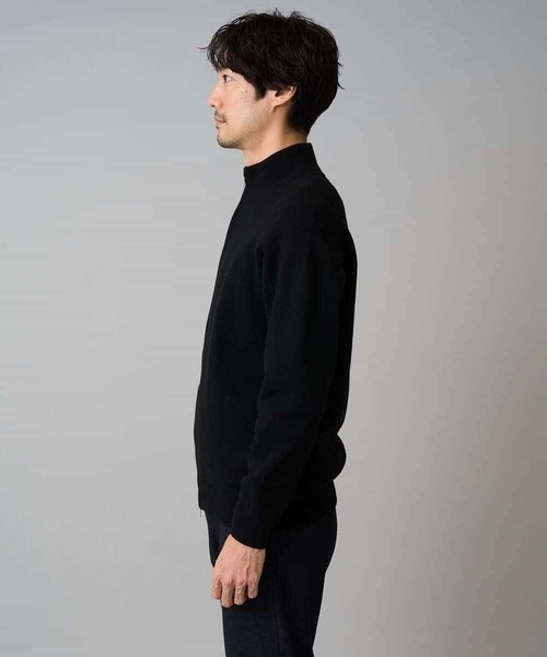 a.v.v（アーヴェヴェ）の「【洗濯機で洗える】ダブルフェイスニットスタンドジップカーディガン（カーディガン/ボレロ・メンズ・ダークグレー/ブラック・46/48）」の22枚目の写真