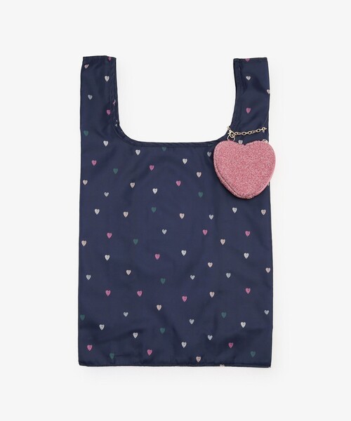 Afternoon Tea（アフタヌーンティー）の「ハートポーチ付きショッピングバッグ（エコバッグ/サブバッグ・レディース・ピンク/ベージュ・ONE SIZE）」の2枚目の写真