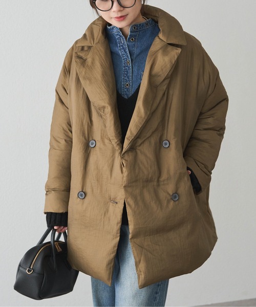 PUAL CE CIN（ピュアルセシン）の「リサイクルダウンテーラードコート（ダウンジャケット/コート・レディース・ブラック/ベージュ系・FREE）」の17枚目の写真