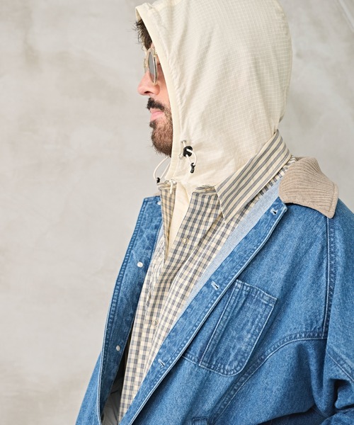 Kelen(ケレン)の「「KELEN MENS / ケレン メンズ」SHEER RIP HOODIE(その他アウター・メンズ・カーキ/ブラック/ホワイト・40/38/42)」の12枚目の写真