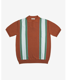 セール】Mesh Mixed Crochet Polo Knit (Ivory)（ポロシャツ）｜sortie