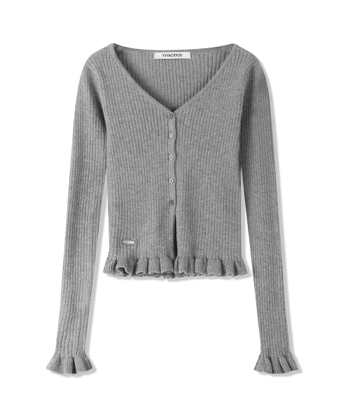 Vivacious(ビバシャス)の「Aube Prill V-neck Cardigan - 5COL(カーディガン/ボレロ・レディース・アイボリー/ブラック/グレー/チャコール/バーガンディー・SMALL/MEDIUM)」の11枚目の写真