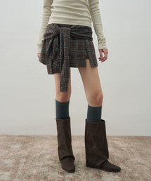 LEATHERY（レザリー）の「タイアップチェックスカート [ブラウン]（スカート）」