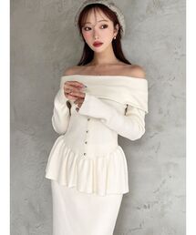 RESEXXY | オフショルペプラムニットトップス【セットアップ着用可能】(ニット/セーター)