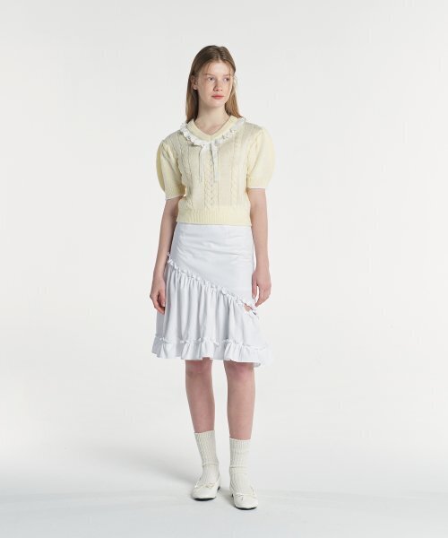 MARGARIN FINGERS(マーガリンフィンガース)の「CUT OUT FRILL SKIRT (WHITE)(スカート・レディース・その他・SMALL/MEDIUM)」の1枚目の写真