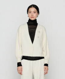 Gabardine K.T | 〔 +サイズ 〕 ラクーン×アンゴラブレンドヤーン パーティーニット・ショートカーデ(カーディガン/ボレロ)