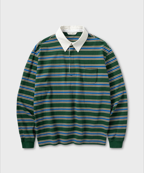 Страйп лагби T‑shirt — зеленый (STRIPE RUGBY T‑SHIRT_GREEN)
