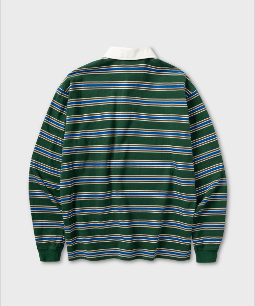 NONBLANK(ノンブランク)の「ストライプラグビーTシャツ_GREEN(ポロシャツ・メンズ・グリーン・MEDIUM/LARGE/X-LARGE)」の17枚目の写真