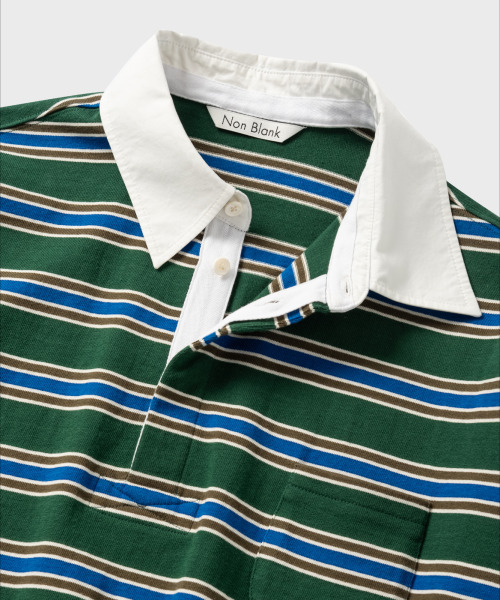NONBLANK(ノンブランク)の「ストライプラグビーTシャツ_GREEN(ポロシャツ・メンズ・グリーン・MEDIUM/LARGE/X-LARGE)」の19枚目の写真