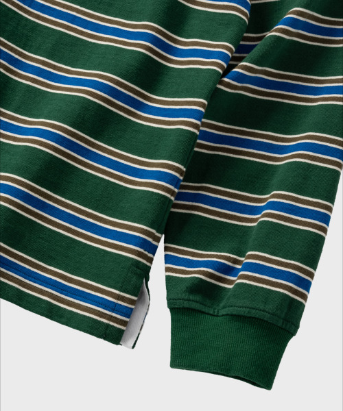 NONBLANK(ノンブランク)の「ストライプラグビーTシャツ_GREEN(ポロシャツ・メンズ・グリーン・MEDIUM/LARGE/X-LARGE)」の12枚目の写真