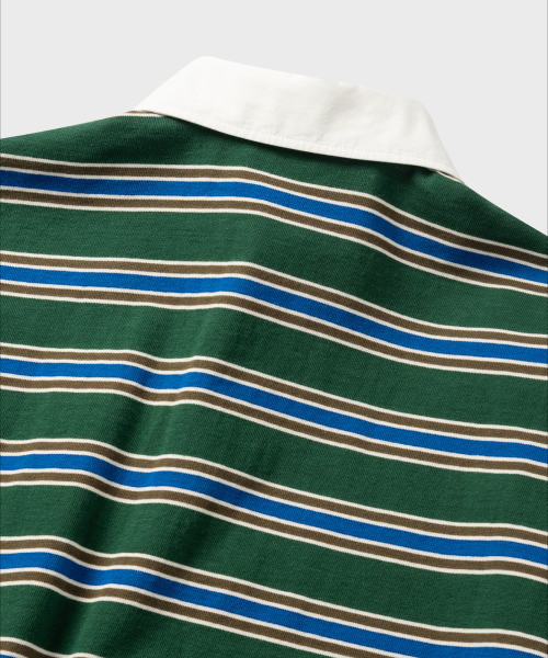 NONBLANK(ノンブランク)の「ストライプラグビーTシャツ_GREEN(ポロシャツ・メンズ・グリーン・MEDIUM/LARGE/X-LARGE)」の13枚目の写真