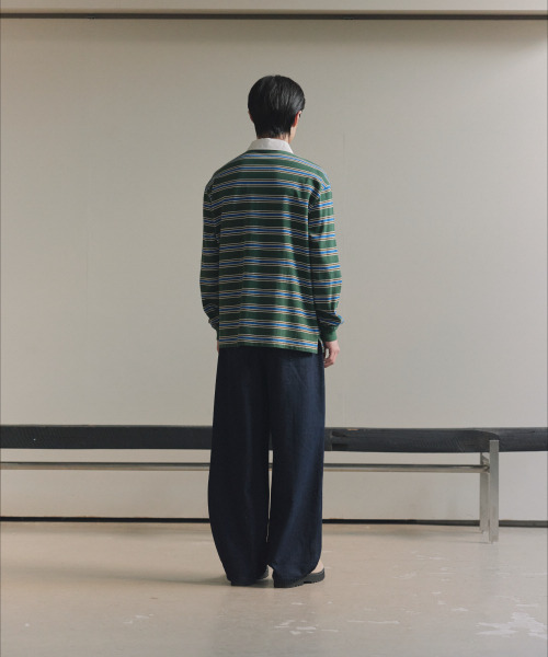 NONBLANK(ノンブランク)の「ストライプラグビーTシャツ_GREEN(ポロシャツ・メンズ・グリーン・MEDIUM/LARGE/X-LARGE)」の7枚目の写真