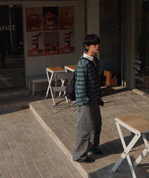 NONBLANK(ノンブランク)の「ストライプラグビーTシャツ_GREEN(ポロシャツ・メンズ・グリーン・MEDIUM/LARGE/X-LARGE)」の9枚目の写真