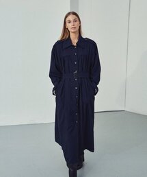 ADAUL（アダウル）の「ツーウェイシャーリングトレンチドレス - ネイビー（トレンチコート）」