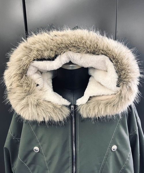 セール】LOUSSIER 2WAY ファー フード ミリタリー ビッグブルゾン
