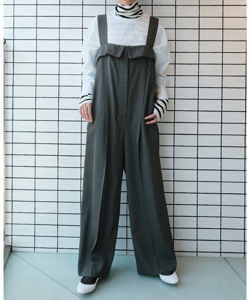 IENA(イエナ)の「Maison IENA 別注 Nell/ネル サロペット 252-20261(サロペット/オーバーオール・レディース・チャコールグレー/ネイビー・36/38)」の1枚目の写真