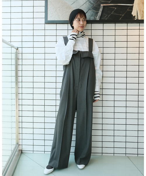 IENA(イエナ)の「Maison IENA 別注 Nell/ネル サロペット 252-20261(サロペット/オーバーオール・レディース・チャコールグレー/ネイビー・36/38)」の3枚目の写真