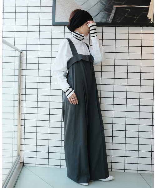 IENA(イエナ)の「Maison IENA 別注 Nell/ネル サロペット 252-20261(サロペット/オーバーオール・レディース・チャコールグレー/ネイビー・36/38)」の4枚目の写真