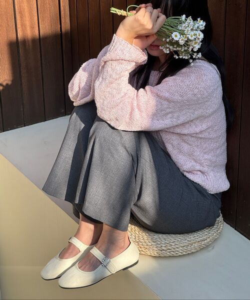 SHOEHI(シューハイ)の「フリーダプリーツシフォンベルクロフラットF1114(3カラー)(バレエシューズ・レディース・ブラック/アイボリー/ラベンダー・23.5cm/24cm/24.5cm/25cm/22.5cm/23cm)」の8枚目の写真