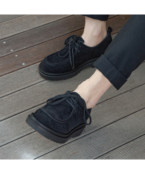 SHOEHI(シューハイ)の「(255〜280)コリンレースアップヒールローファー_LM7546(ローファー・メンズ・ブラック/ブラック系その他・28cm/25.5cm/26cm/26.5cm/27cm/27.5cm)」の2枚目の写真