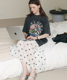 DEWEDEWE（デュイデュイ）の「Dot Frill Skirt_White（スカート）」