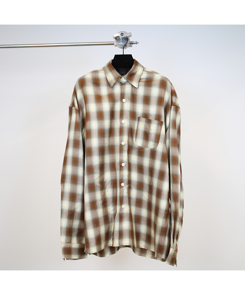 GOZER(ゴーザー)の「OVERSIZED FLANNEL CHECK SHIRT_BROWN(シャツ/ブラウス・メンズ・ブラウン・ONE)」の1枚目の写真
