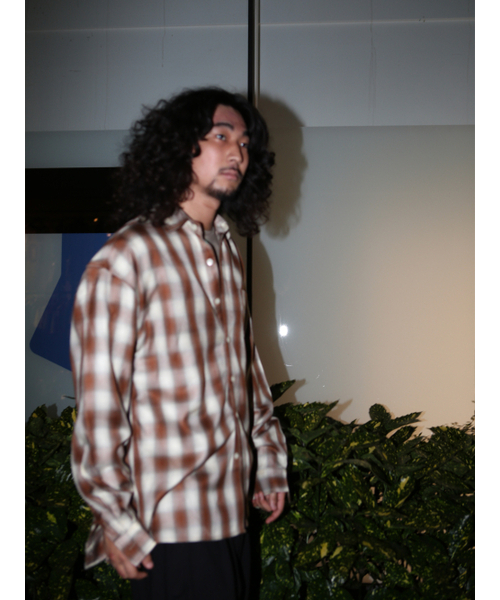 GOZER(ゴーザー)の「OVERSIZED FLANNEL CHECK SHIRT_BROWN(シャツ/ブラウス・メンズ・ブラウン・ONE)」の2枚目の写真