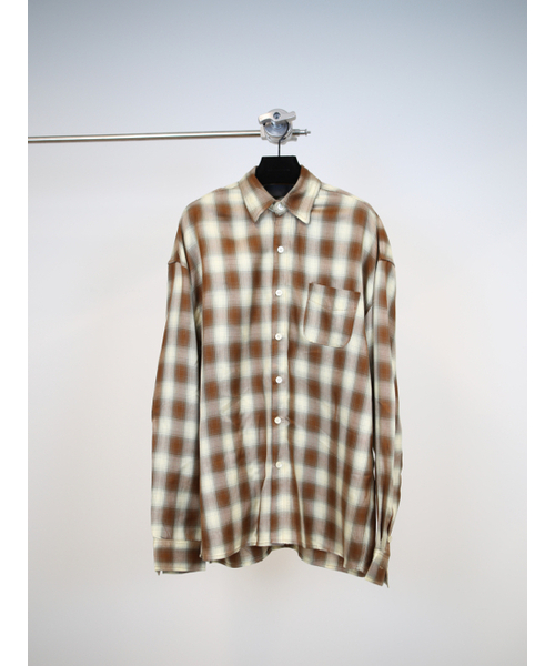 GOZER(ゴーザー)の「OVERSIZED FLANNEL CHECK SHIRT_BROWN(シャツ/ブラウス・メンズ・ブラウン・ONE)」の4枚目の写真
