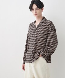 Dessin（デッサン）の「【洗える】バイカラーチェックシャツ（シャツ/ブラウス）」
