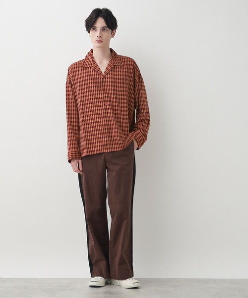 Dessin（デッサン）の「【洗える】バイカラーチェックシャツ（シャツ/ブラウス・メンズ・ブラック系1/レッド系3・02/03）」の4枚目の写真