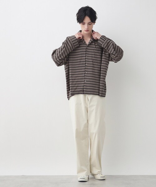 Dessin（デッサン）の「【洗える】バイカラーチェックシャツ（シャツ/ブラウス・メンズ・ブラック系1/レッド系3・02/03）」の9枚目の写真