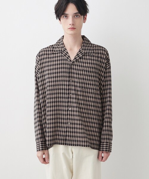 Dessin（デッサン）の「【洗える】バイカラーチェックシャツ（シャツ/ブラウス・メンズ・ブラック系1/レッド系3・02/03）」の11枚目の写真