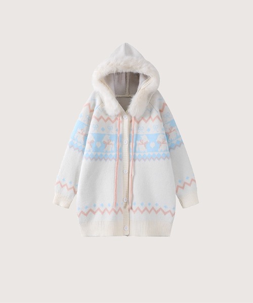 Animal Embroidery Hoodie Cardigan