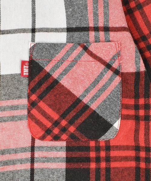 TMT（ティーエムティー）の「【TMT/ティーエムティー】WOOLY PLAID SHIRTS graph plaid（シャツ/ブラウス・メンズ・レッド・LARGE/MEDIUM）」の6枚目の写真