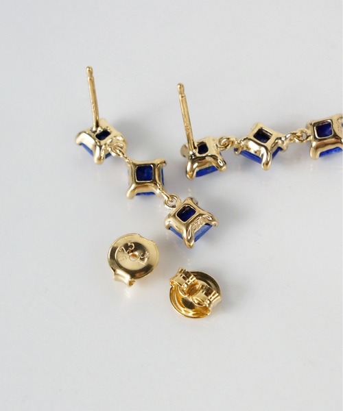 anq.(アンク)の「「anq.」SV925・グリーンオニキス/ラピスラズリ/ルビー ピアス(ピアス(両耳用)・レディース・ブルー/グリーン/レッド・ONESIZE)」の5枚目の写真