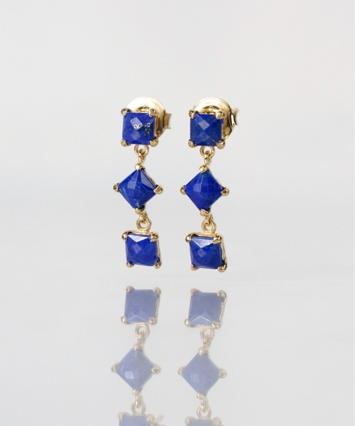 anq.(アンク)の「「anq.」SV925・グリーンオニキス/ラピスラズリ/ルビー ピアス(ピアス(両耳用)・レディース・ブルー/グリーン/レッド・ONESIZE)」の7枚目の写真