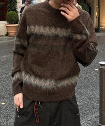 NORDIC SHAGGY PULLOVER KNIT/ノルディックシャギープルオーバーニット