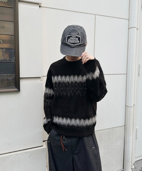 kutir(クティール)の「NORDIC SHAGGY PULLOVER KNIT/ノルディックシャギープルオーバーニット(ニット/セーター・メンズ・ブラウン/ブラック/ネイビー・MEDIUM/LARGE)」の5枚目の写真